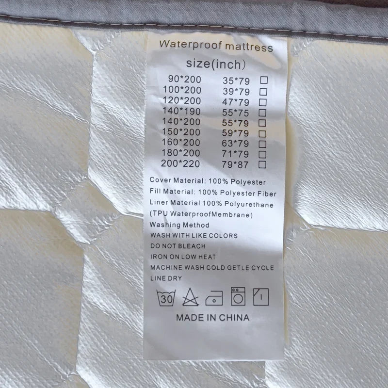 Waterproof Quilted Mattress Protector - Thick Breathable Mattress Topper for Single or Double Beds