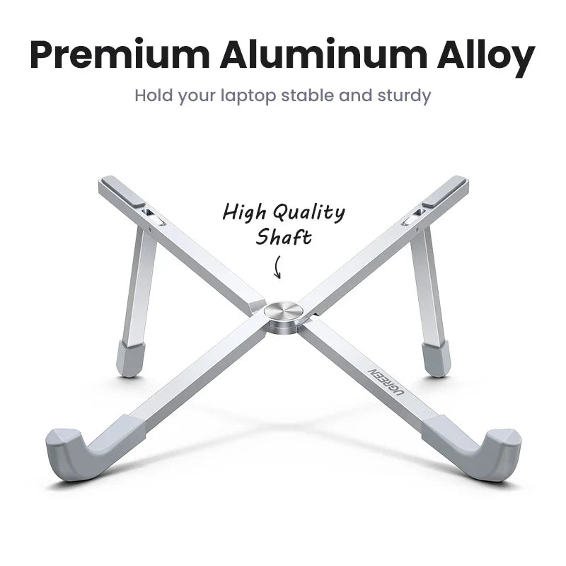 UGREEN Foldable Aluminum Laptop Stand - Vertical Notebook Holder for MacBook Pro Air, Tablet & Phone Support