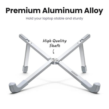 UGREEN Foldable Aluminum Laptop Stand - Vertical Notebook Holder for MacBook Pro Air, Tablet & Phone Support