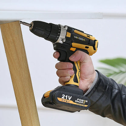 YIKODA Cordless Drill - Rechargeable Electric Screwdriver Lithium Battery - Household Multi-function Power Tools ( 12/16.8/21V, 2 Speed )