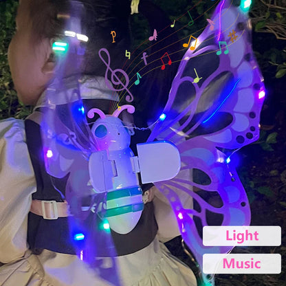 Electric Butterfly Fairy Wings with Lights — Moving Elf Angel Wings for Kids Cosplay & Dress Up