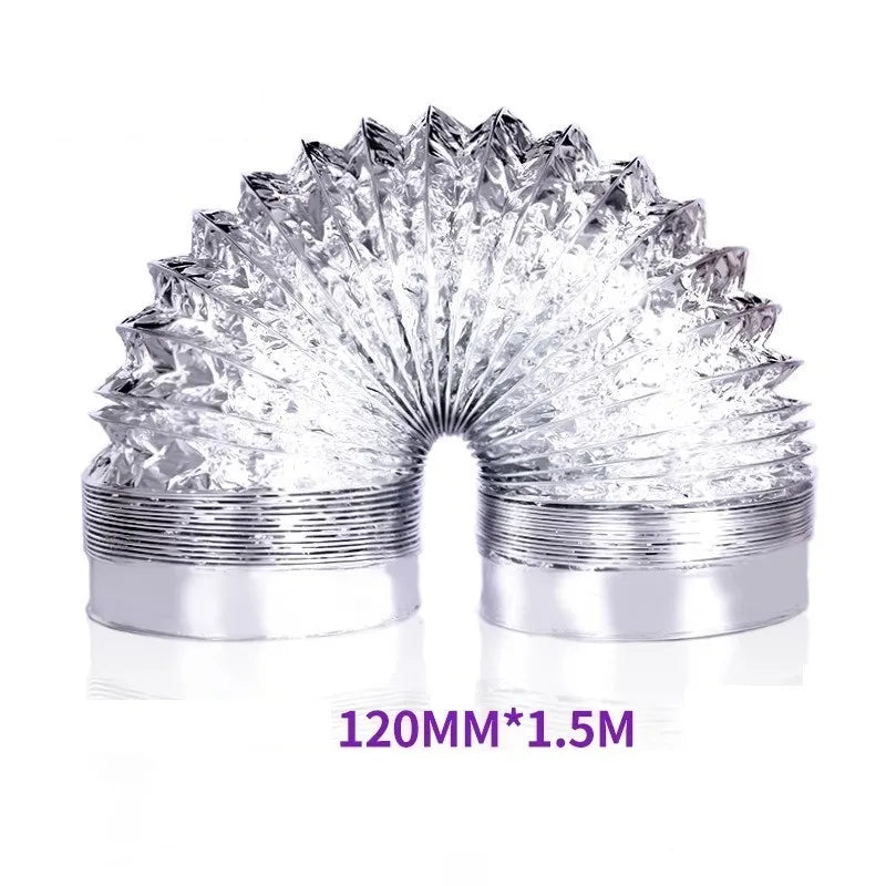 Scalable Aluminum Foil Ventilation Duct Hose – 80/100/120/150/200mm Exhaust Pipe for Kitchen, Bathroom & Fan Outlets