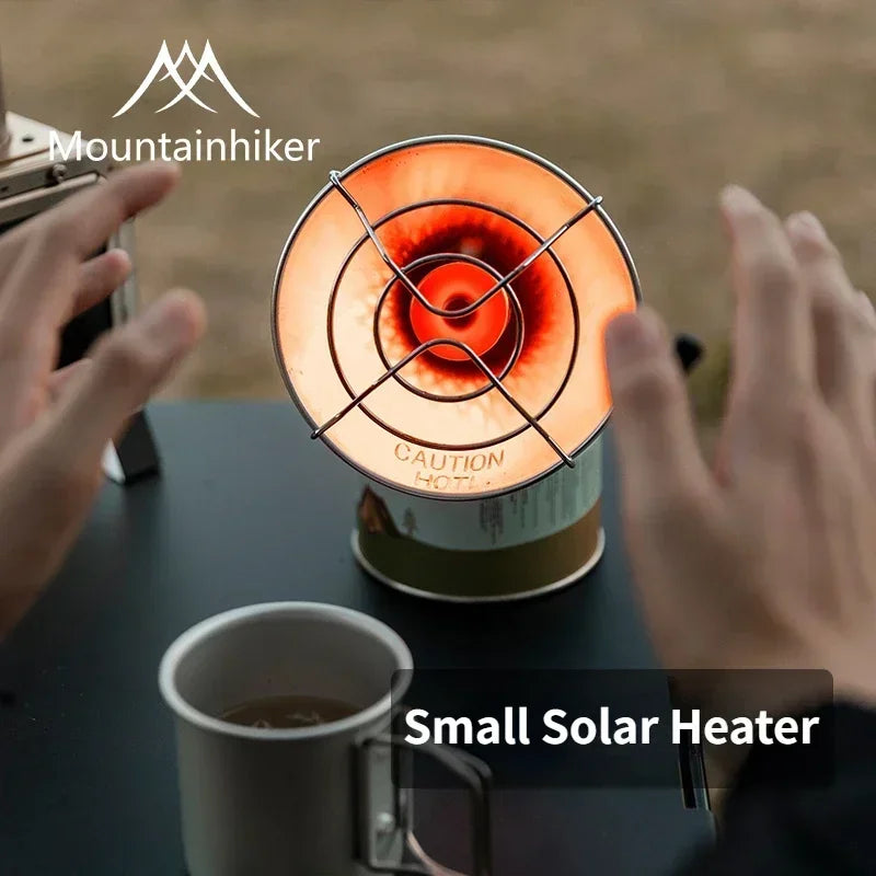 MOUNTAINHIKER Portable Mini Sun Gas Heating Stove - Outdoor Camping Heater Oven - Butane Solar Warmer