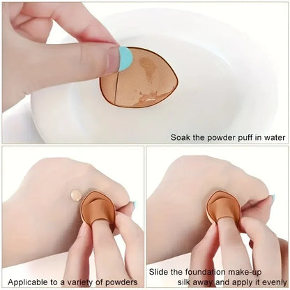 5/10Pcs Mini Finger Puff Foundation Sponge Set for BB Cream, Concealer & Powder - Makeup Applicator Tools