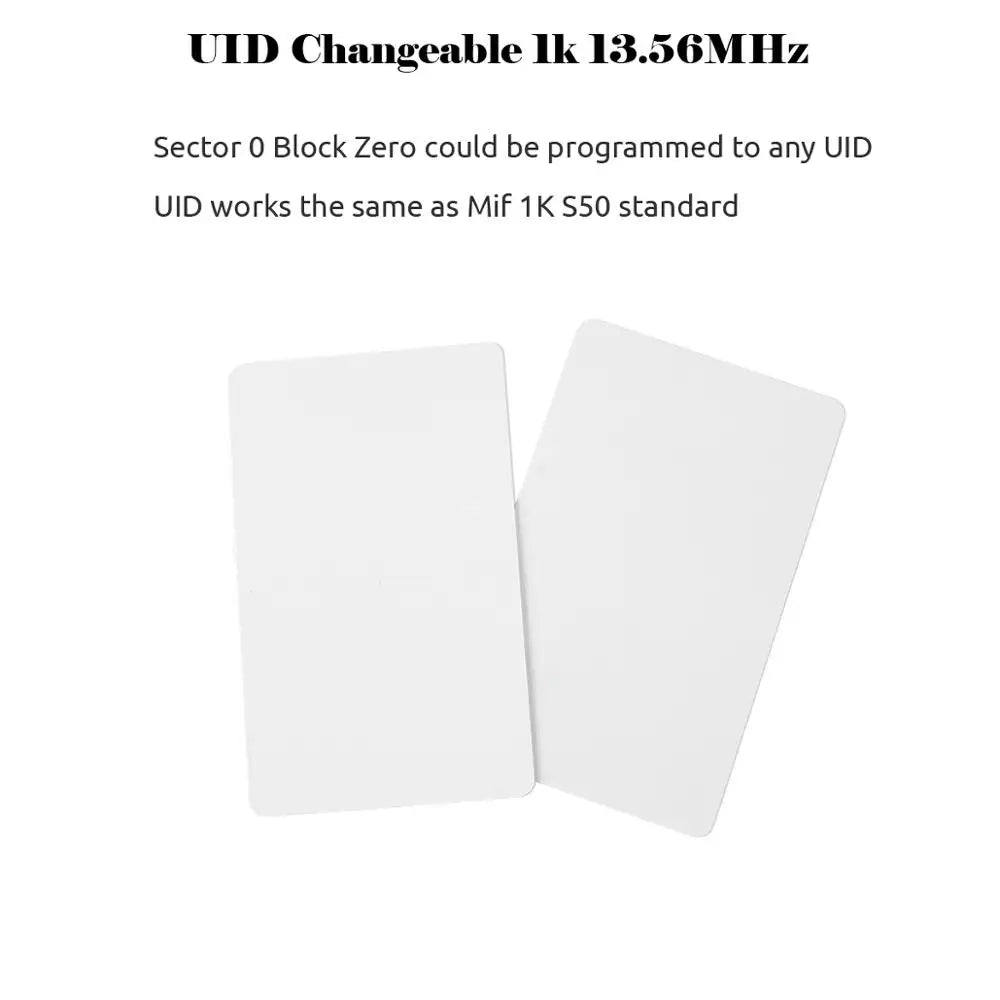 10PCS Rewritable 13.56MHz RFID UID CUID Blank Cards – Cloneable Changeable Smart IC S50 Card Duplicator White Access Cards