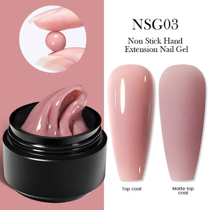 BORN PRETTY 15ml Clear Non-Stick Hand Extension Gel - 3D Shaping Nail Art, Milky Jelly Hard Gel for Fake Nails
