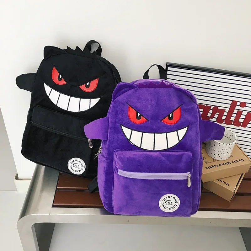 TAKARA TOMY Pokémon Gengar Backpack — Cute Cartoon School Bag for Kids, Student Gift Mochila