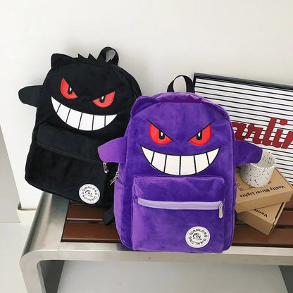 TAKARA TOMY Pokémon Gengar Backpack — Cute Cartoon School Bag for Kids, Student Gift Mochila