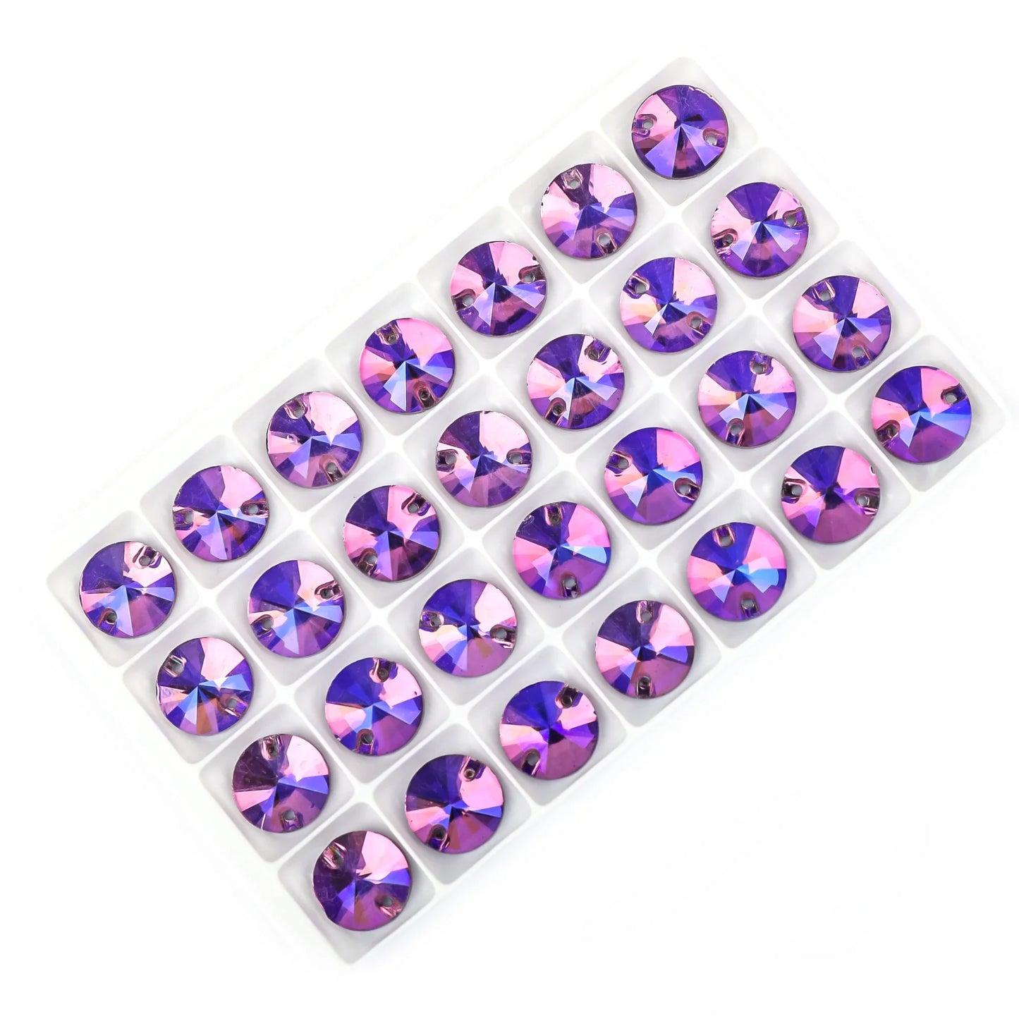 Crystal Rhinestone Flatback Beads - AB Round Shell Gems for DIY Crafts, Clothing & Wedding Decoration