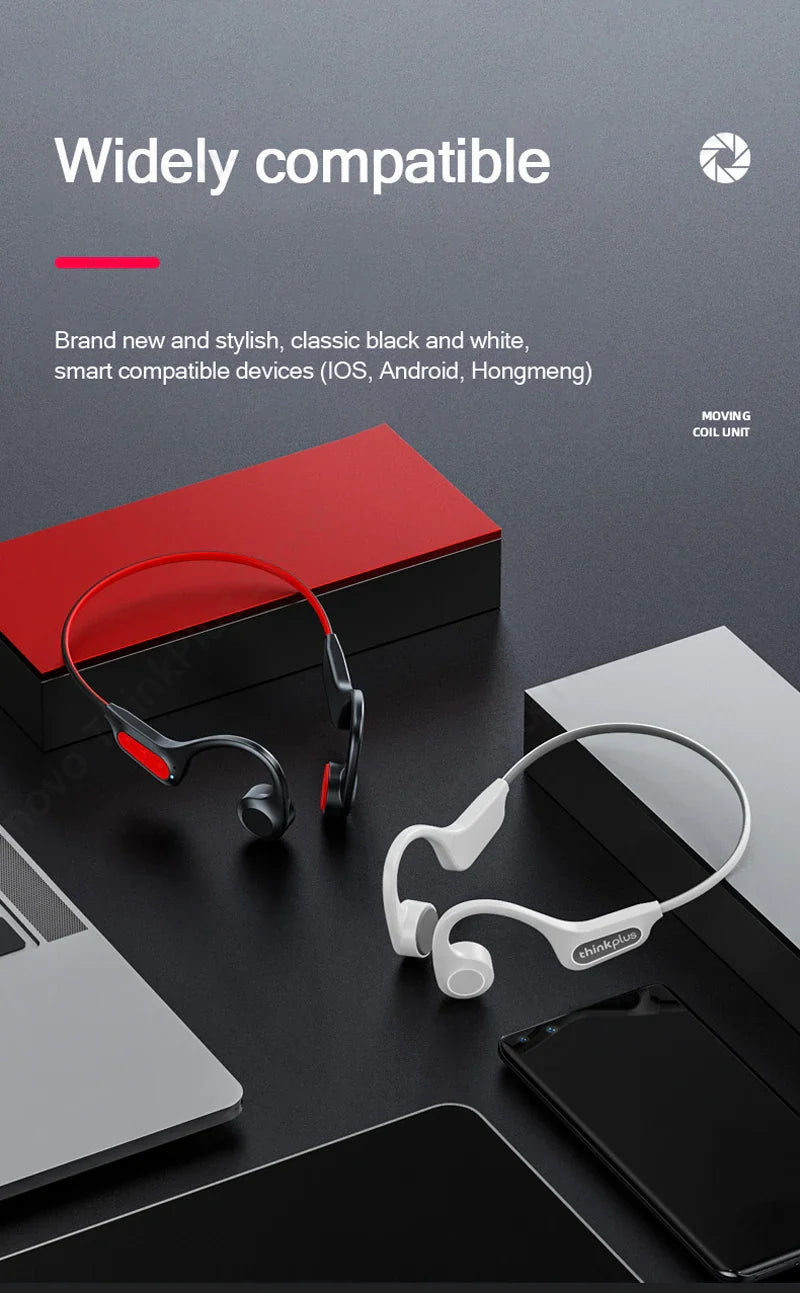 Lenovo X3 Pro Bone Conduction Earphones – Wireless Bluetooth HiFi Ear-Hook Headset with Mic, Waterproof Earbuds