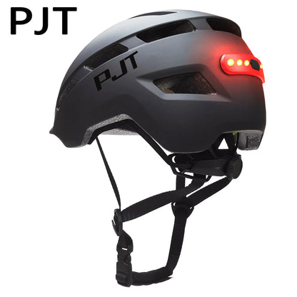PJT New Cycling Helmet - In-Mold Mountain & Road Bike Helmet with USB Rechargeable Tail Light, Sports Safety MTB Helmet