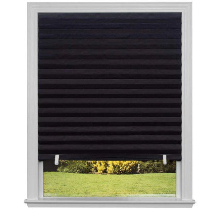 Self-Adhesive Pleated Zebra Blinds - Non-Woven Fabric Window Shade Blackout Curtain for Bedroom, Living Room, Balcony, Office Decor