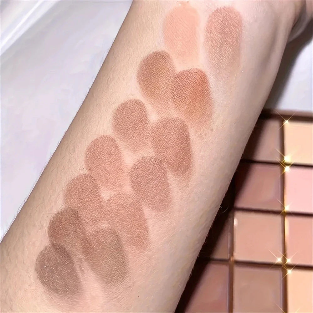 25-Color Eyeshadow Palette – Neutral Gray & Brown Earth Tones, Coffee & Chocolate Style for Natural Multi-Functional Makeup