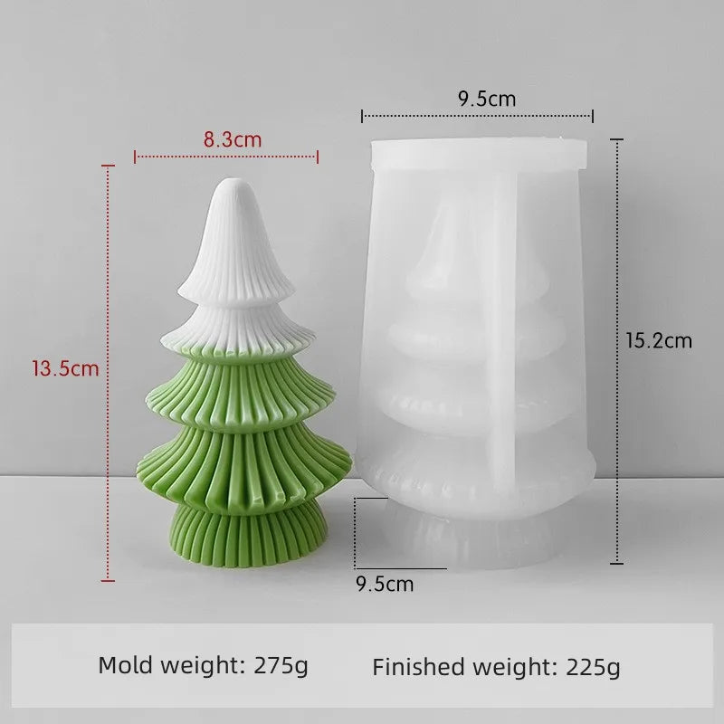 3D Origami Christmas Tree Silicone Mold — DIY Aroma Candle, Plaster & Gel Mold for Handmade Creative Holiday Decorations