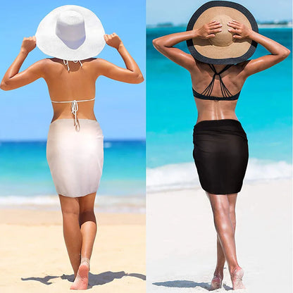 Women's Sheer Chiffon Sarong Cover-Up - Beach Bikini Wrap Swimwear Skirt