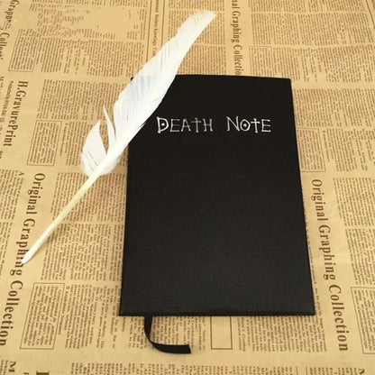 A5 Anime Notebook Set – Leather Journal, Feather Pen, Animation Art Writing Notepad with Necklace