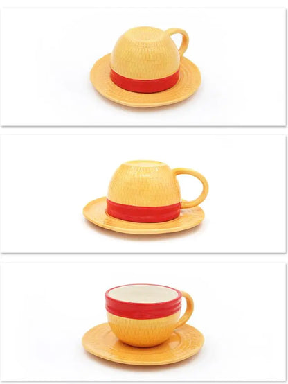 One Piece Anime Ceramic Mug — Chopper, D. Law & Three Brothers Hat Coffee Cup Christmas Gift