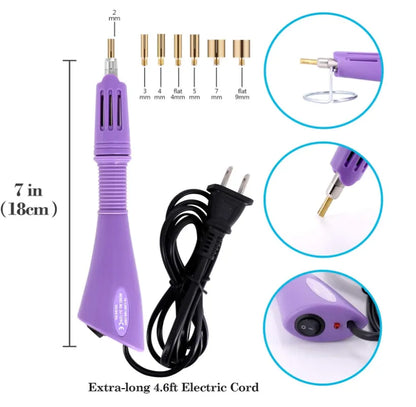 Fast Heated Hotfix Rhinestones Applicator Iron-on Wand - EU/US Plug Heat-fix Tool Gun - Mixed Size Glass Diamonds