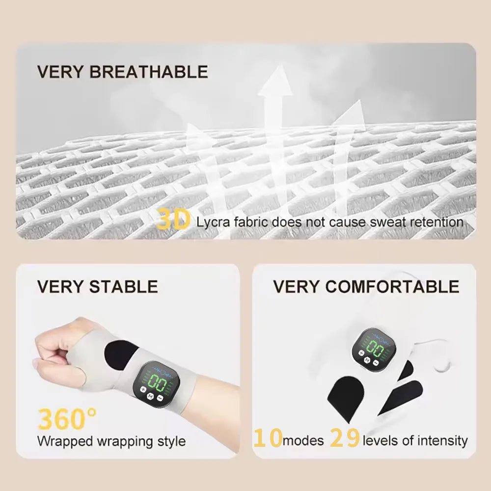 Electric Cordless Hand & Wrist Massager – USB Rechargeable Vibration Device for Carpal Tunnel, Tenosynovitis & Fatigue Relief