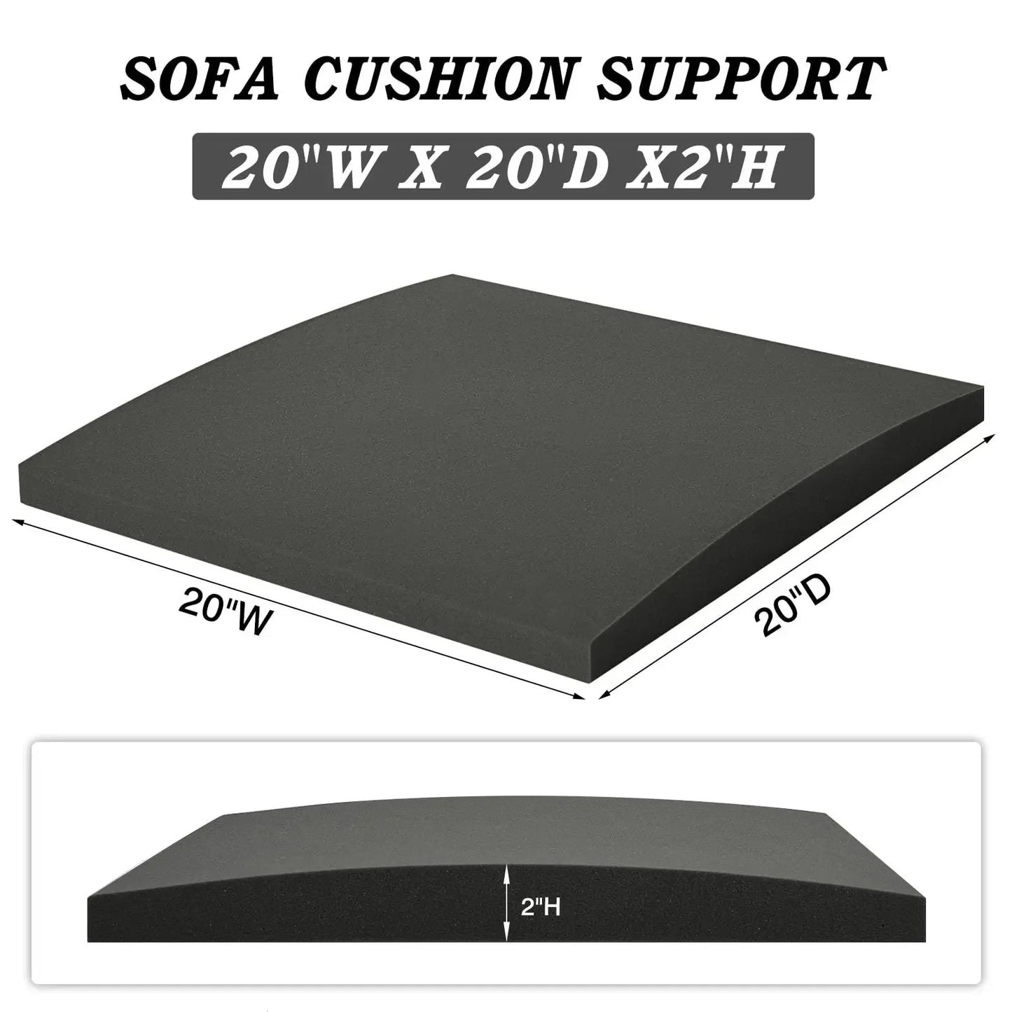 High-Density Foam Curve Cushion – 50x50x5cm Support Cushion for Sofa Sag Repair, 1/2/3pcs Replacement for Couch & Chair