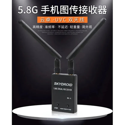 Skydroid 5.8GHz 150CH True Diversity FPV Receiver – UVC OTG for Android Smartphones, Tablets & VR Headsets