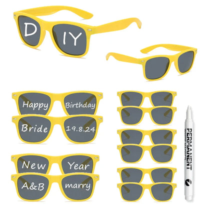 KAMMPT 12-Pair Candy Color Sunglasses Set – Fashion DIY Bride Decor Shades for Women, Festivals & Party Gifts