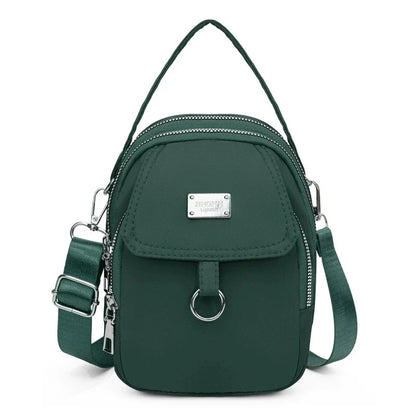 Lightweight Nylon Women’s Crossbody Bag – Casual Mini Shoulder Handbag with Multiple Zip Compartments, Tote Purse for Daily Use