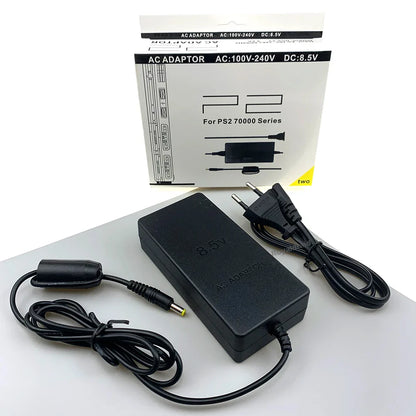 New Power Supply for PS2 Slim – Replacement AC Adapter Charger, 100-240V, DC 8.5V for 70000 Console (EU/US Plug)
