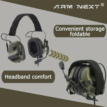ARM NEXT F10 Tactical Headset — Noise-Canceling Hunting & Shooting Headphones with Brackets, Compatible with Wendy M-LOK ARC Helmet