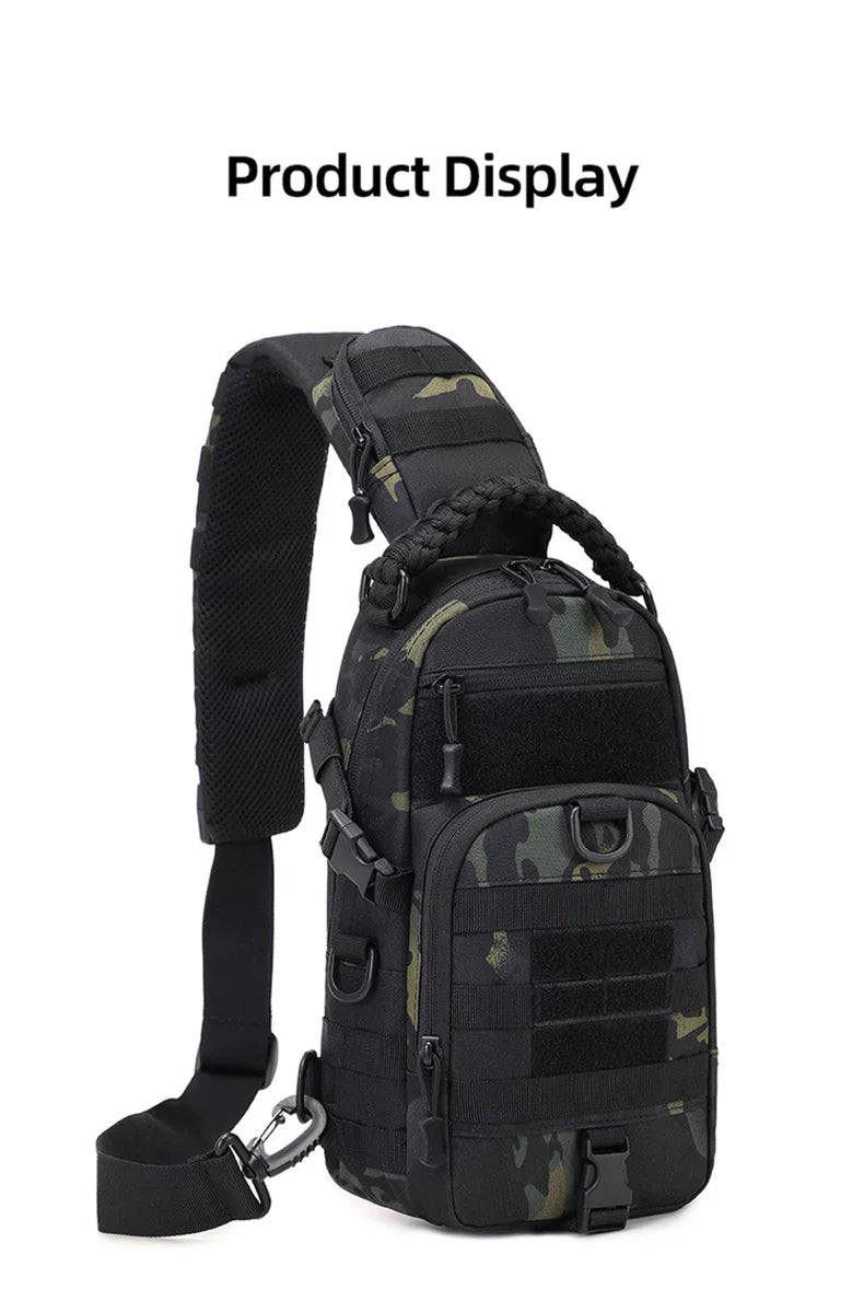 Camping Tactical Chest Bag – MOLLE Sling Backpack for Men, Outdoor Hiking, Cycling & Fishing