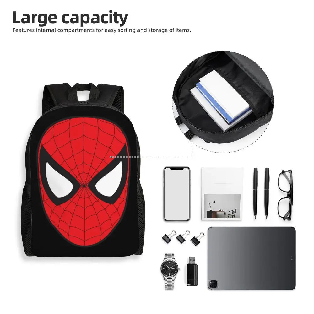 Custom Spider-Man Web Backpack – Water-Resistant School & College Bag for Men and Women