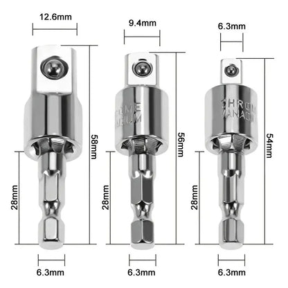 360° Electric Drill Air Screwdriver Sleeve Adapter - Universal Hexagonal Handle to Square Head Rotary Connect Rod Tool