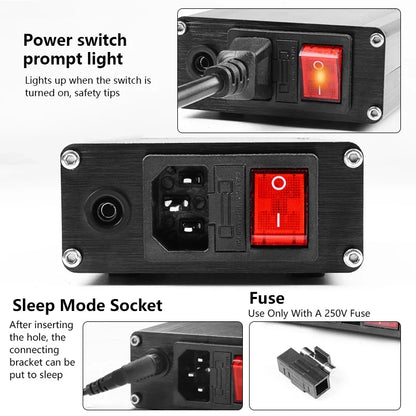 T12 Soldering Station – STM 32 Chip, OLED Display, Adjustable Temp, Auto Sleep, 5pin Soldering Iron & Tweezers Handle