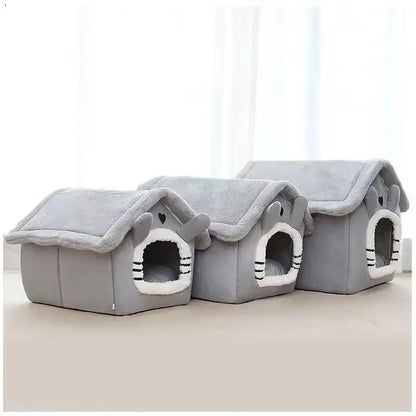 Indoor Warm Pet Bed Tent House - Soft Dog House Kennel with Removable Cushion, Suitable for Small, Medium, and Large Pets