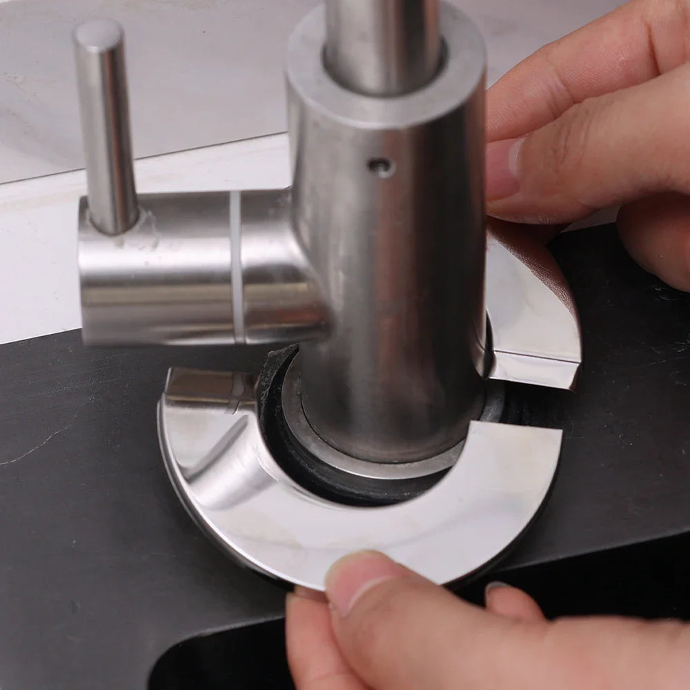 4/1Pcs Stainless Steel Faucet Decorative Cover – Self-Adhesive Shower Pipe Wall Trim for Bathroom & Kitchen Faucet Accessories