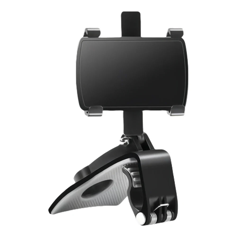 Car Dashboard Phone Holder – 360° Rotating Auto Grip Bracket, Foldable Rearview Mirror Navigation Mount