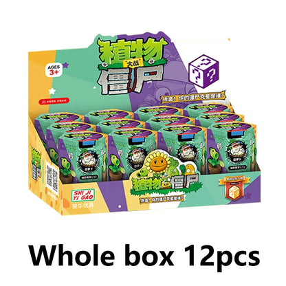 12PCS Plants vs Zombies Blind Box — Peashooter & Sunflower Pull-Back Car Mini Figurines, Collectible Toy for Kids