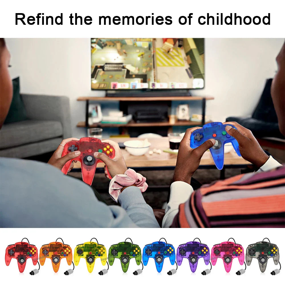 2PCS Wired Gamepad for N64 – Classic Retro Joystick Controllers for Nintendo 64 Gaming Accessories