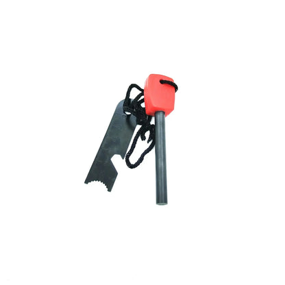 Wilderness Survival Flint Kit – Portable Magnesium Fire Starter with Wooden Handle for Camping & Outdoor