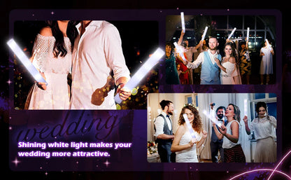 400-30PCS LED Foam Glow Sticks – 3 Modes Party Supplies for Weddings, Birthdays, Concerts, Halloween & Christmas