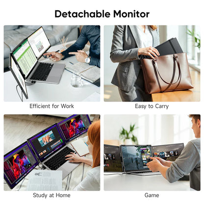 Dopesplay 14.1" Portable Laptop Screen Extender – Dual/Triple FHD 1200P IPS Monitor for Windows, Mac & Android