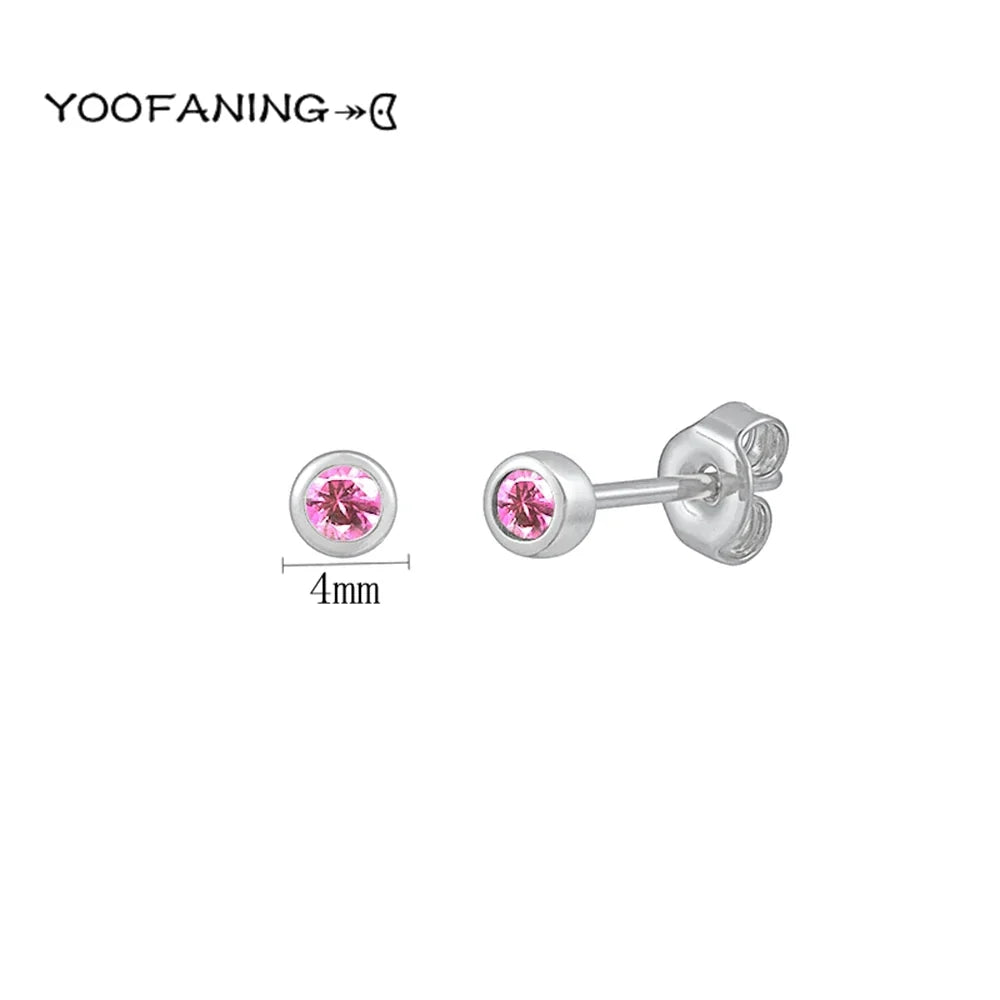 925 Sterling Silver Ear Needle Earrings – Simple Circular Gold & Silver Studs for Women Jewelry (Multiple Sizes)