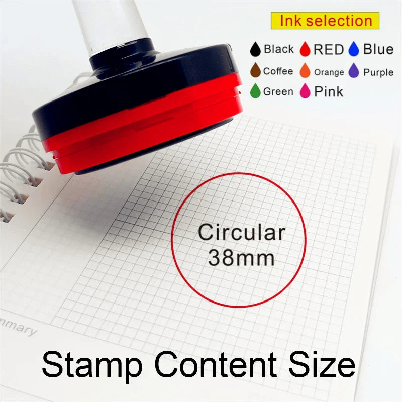 Personalized Round Self-Inking Rubber Stamp – Custom Logo & Photosensitive Ink Stamp