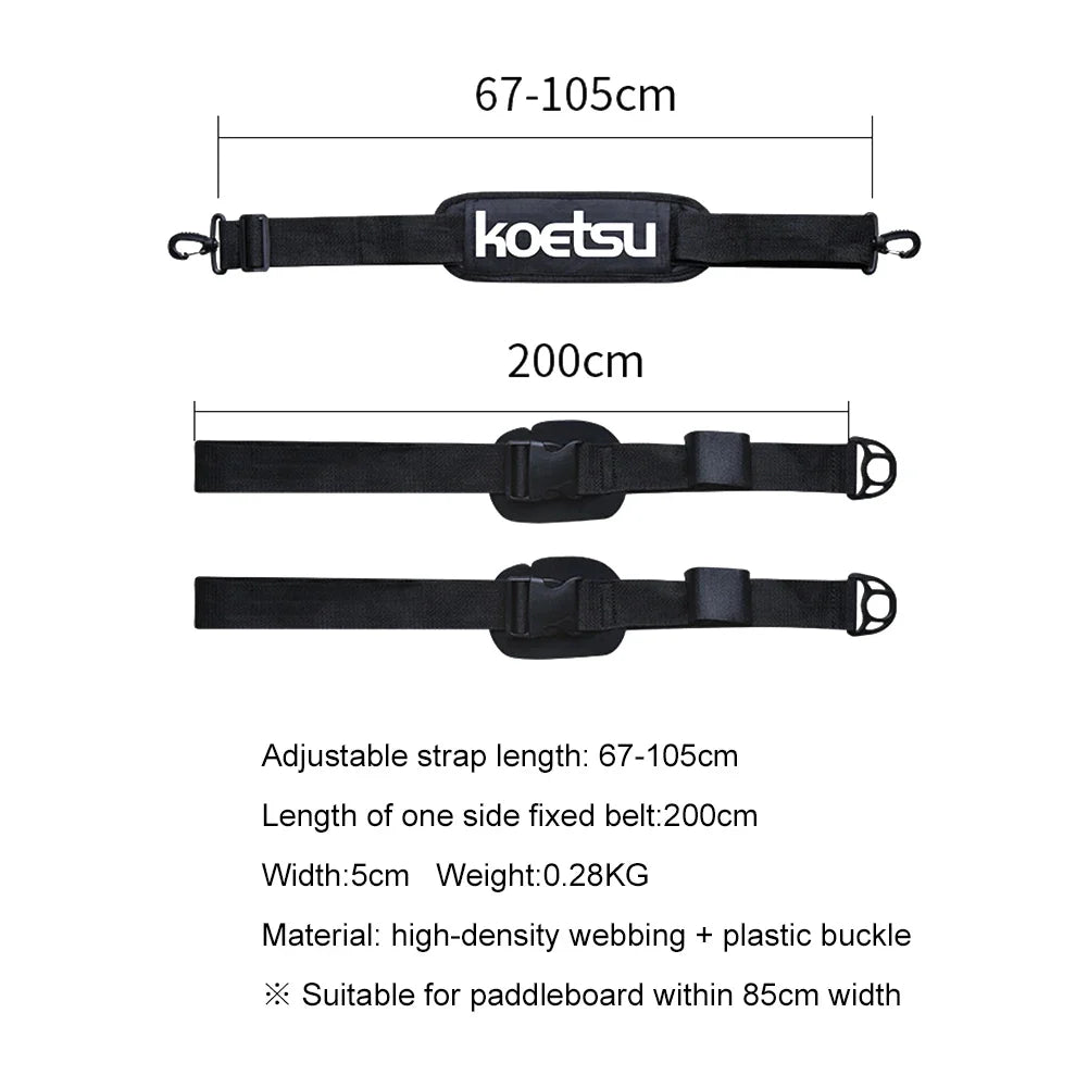 Adjustable Surfboard Shoulder Carry Sling – Paddle Board Strap & Deck Bag Carrier for SUP