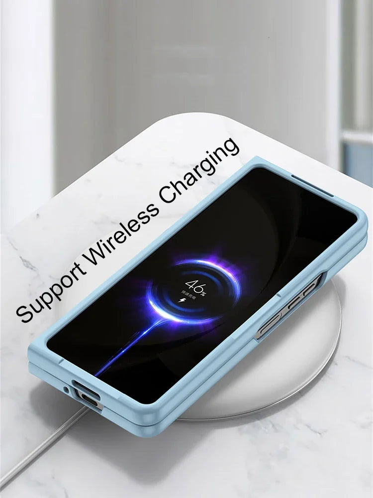 Skin Feel Slim Case for Samsung Galaxy Z Fold 6/5/4/3 – Hard Plastic Shockproof Cover with Stylus Pen Slot Holder