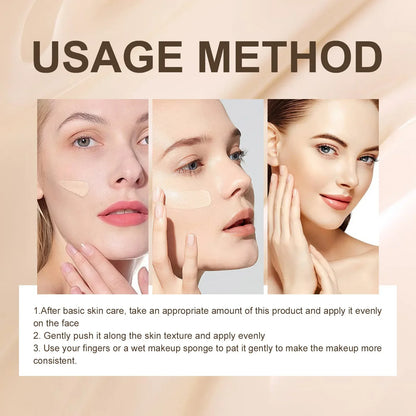Liquid Concealer Foundation – Full Coverage, Pore-Minimizing, Dark Spot Correcting Waterproof Makeup with Oil Control