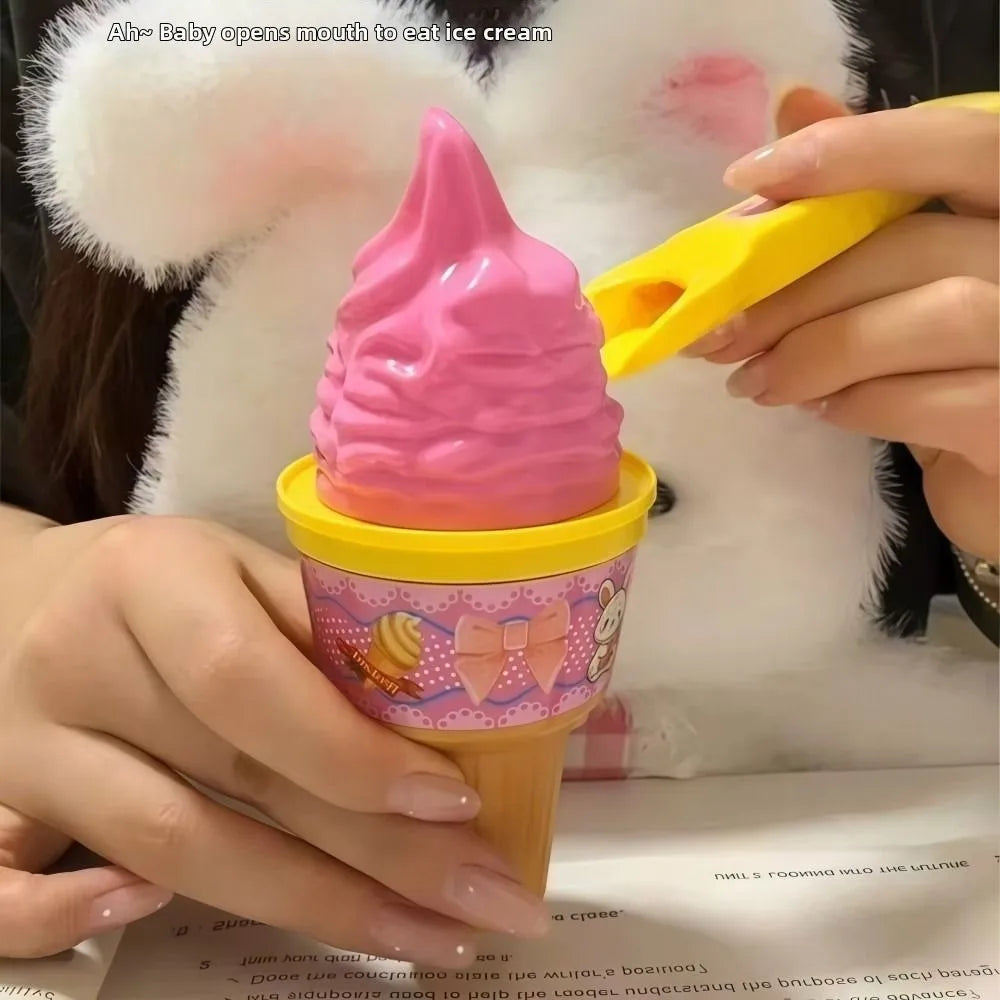 Food Pretend Play Toy - Creative Cone Pudding Simulation Toy for Kids Role Play & Decoration