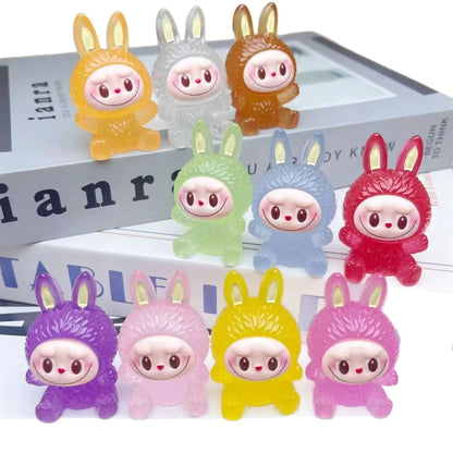 Luminous 3D Labubu DIY Blind Box Cute Cartoon Anime Doll Creative Ornament Birthday Gift for Kids