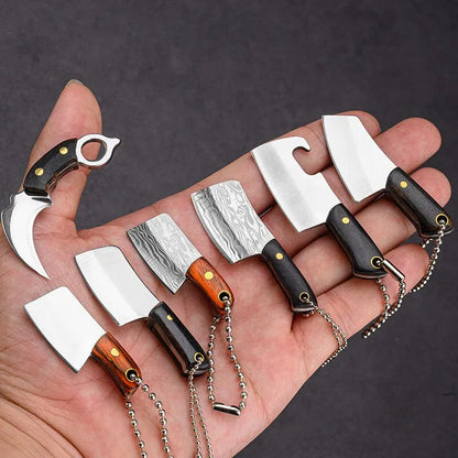 3pcs Stainless Steel Mini Vegetable Knife Set | Non-Folding Creative Pendant Knives | Wealth-Implied Design for Disassembly and Delivery