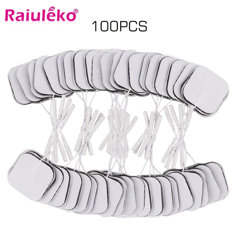 100/50pcs 5x5cm Muscle Stimulator Electrode Pads – Self-Adhesive Non-Woven Replacement for TENS Therapy Machines